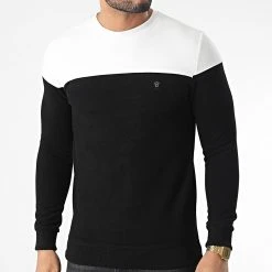 Vente flash ❤️ Sweat Crewneck RBL6211 Noir Blanc de Classic Series ❤️