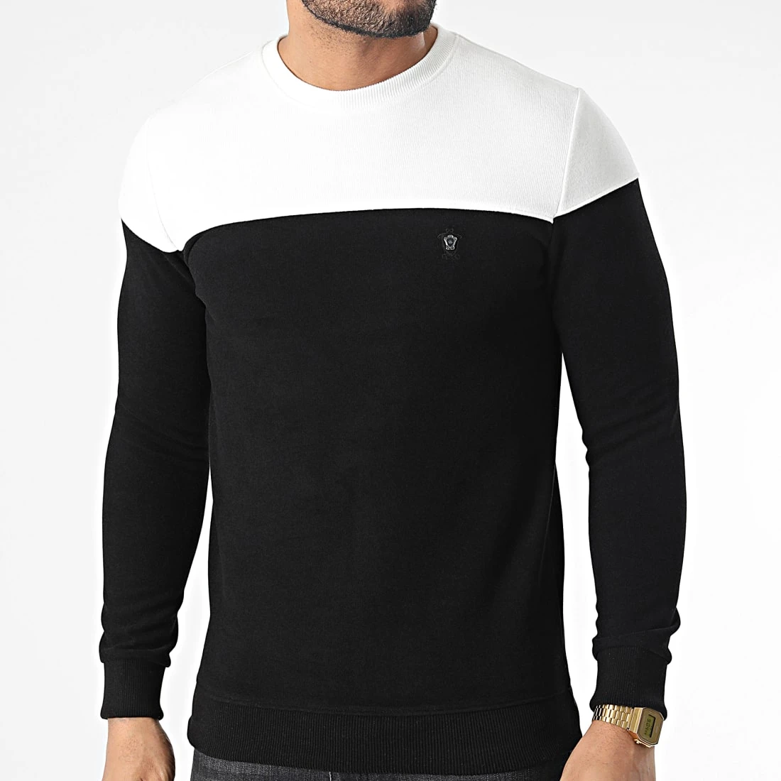 Vente flash ❤️ Sweat Crewneck RBL6211 Noir Blanc de Classic Series ❤️ 3 Vente flash ❤️ Sweat Crewneck RBL6211 Noir Blanc de Classic Series ❤️