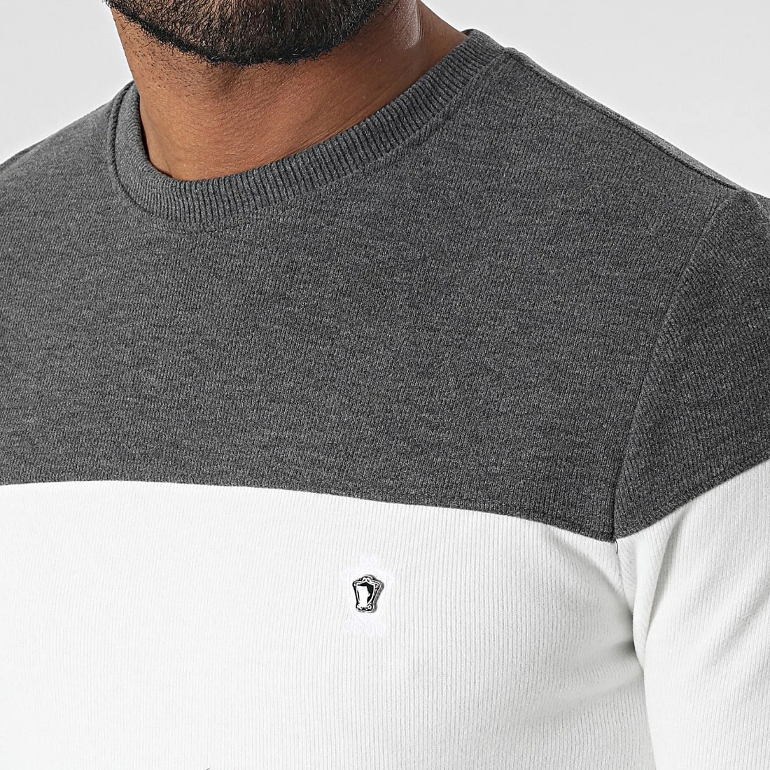 Bon marché ✔️ Sweat Crewneck RBL6211 Blanc Gris Anthracite de Classic Series ✨ 4 Bon marché ✔️ Sweat Crewneck RBL6211 Blanc Gris Anthracite de Classic Series ✨ – Image 2