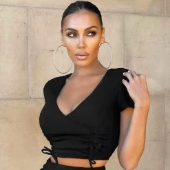 Remise 🥰 Top Crop Femme Cross My Mind Noir de Classic Series 🔥 -HautStyle Boutique club l london 271863 CL125867002 BLACK 20210723T152939 02