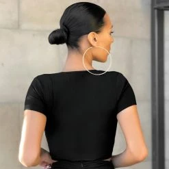 Remise 🥰 Top Crop Femme Cross My Mind Noir de Classic Series 🔥 -HautStyle Boutique club l london 271863 CL125867002 BLACK 20210723T152940 03