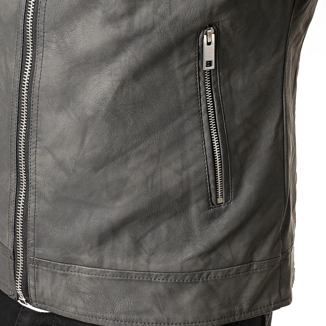 Meilleur prix 👍 Veste Biker Capuche 79719 Gris Anthracite Noir de Classic Series 🌟 6 Meilleur prix 👍 Veste Biker Capuche 79719 Gris Anthracite Noir de Classic Series 🌟 – Image 4